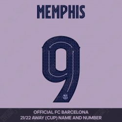 Memphis 9 (OFFICIAL FC BARCELONA 2021/22 CUP AWAY NAME AND NUMBERING)
